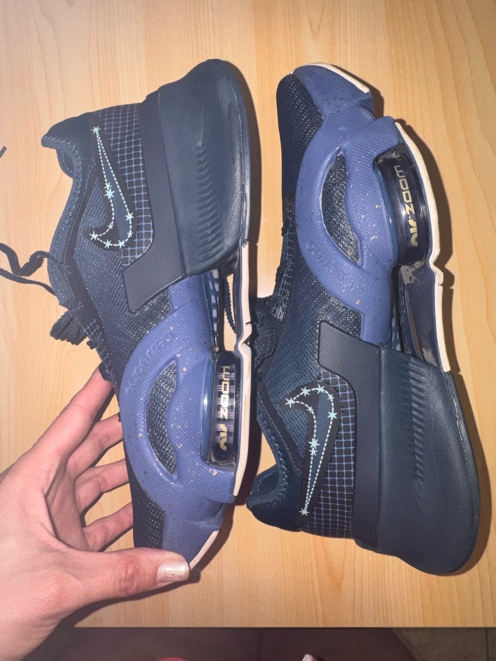 Nike Air Zoom Sneakers - Navy and Light Blue Star Swoosh